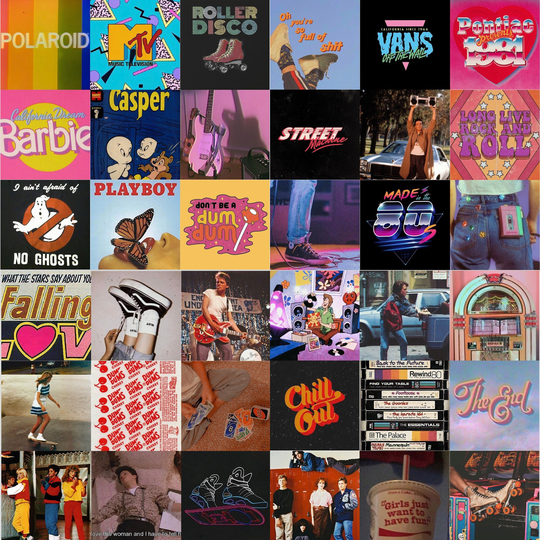 80S Wall Collage Kit 80S, Mtv, Trendy, Aesthetic, Retro, Vintage, Decor, Photo