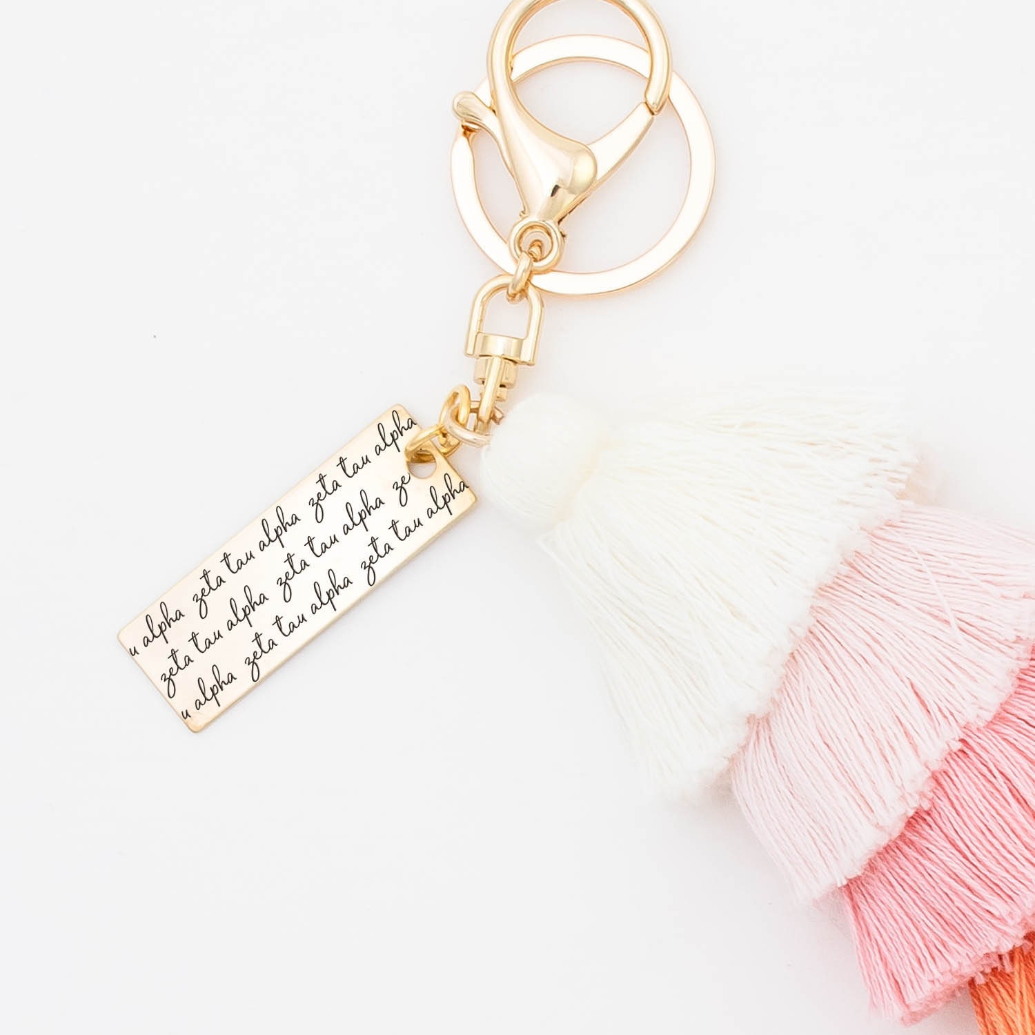 Zeta Tau Alpha Keychain, Zta Tassel Z T A Sorority Gift, Key Chain With Ombre Tassel, Big Little Gift