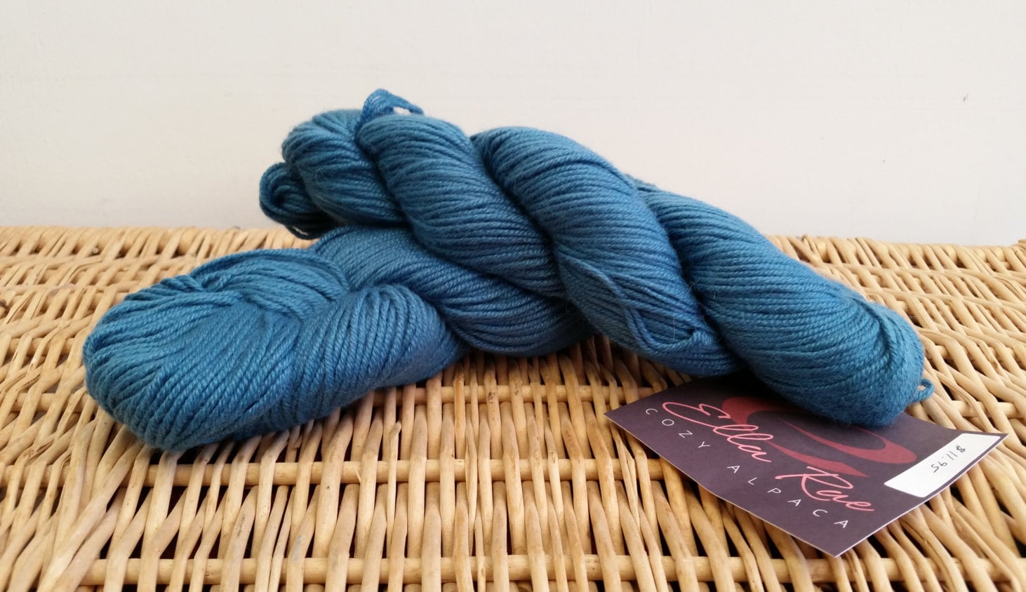 Worsted Alpaca Blend Yarn, Baby Ella Rae Cozy Alpaca, Deep Teal 09, Washable Yarn