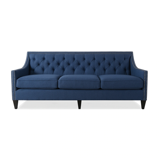 Jennifer Taylor Home Marianne Glam Dark Sapphire Blue Woven Polyester/Blend Sofa | 63680-3-976