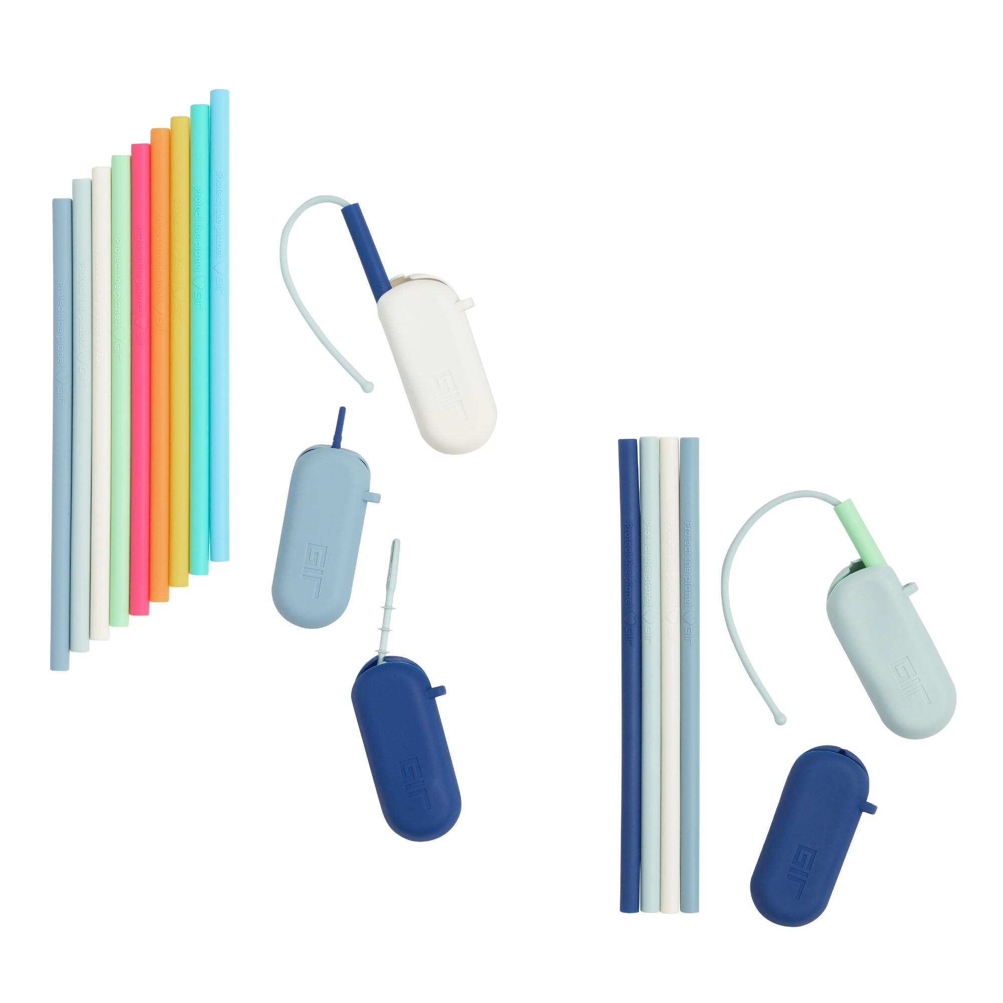Multicolor Reusable Silicone Straws by World Market