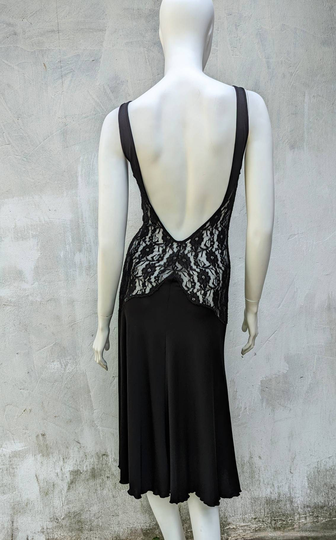 Y2K Vintage Versace Midi Lace Dress | Versace Jeans Couture Stretch Open Back Size S