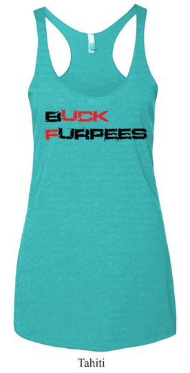 Ladies Fitness Buck Furpees Tri Blend Racerback Tank Top Buck-Nl6733