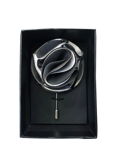 Men's Lapel Pin Brooch Chest Black White Rose Flower For Formal Occasions