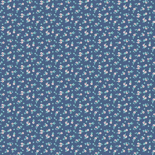 Cook Book Blossom Fabric Yardage | Designed By Lori Holt For Riley Blake C11763-Denim