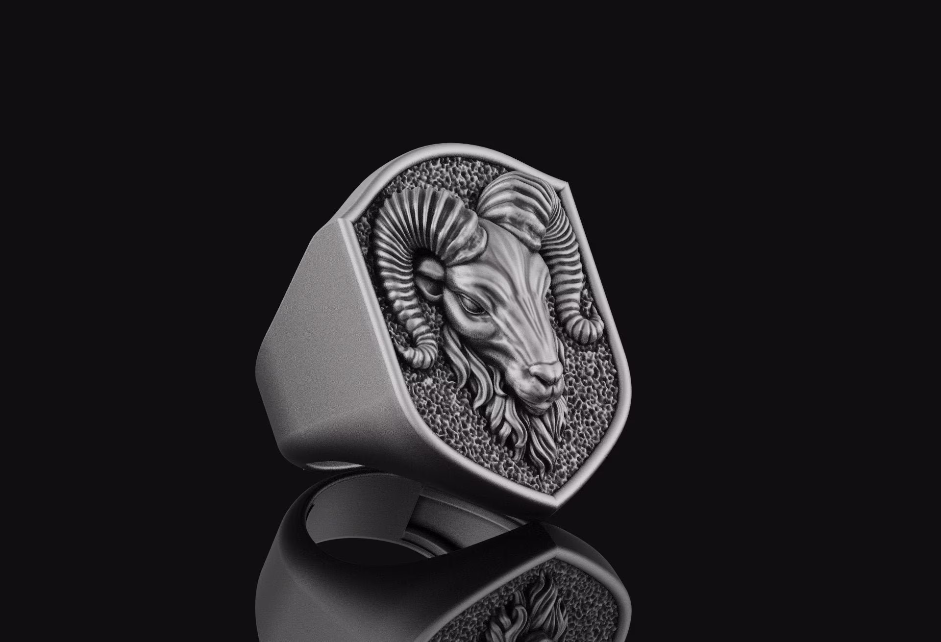 Aries Ring Ram Jewelry Men's & Women's April Christmas Gift For Her, Him Sterling Silver Accessory, Animal