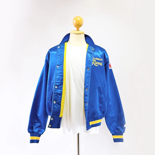 90S Los Angeles Rams Nfl Football Bomber Jacket | Size L