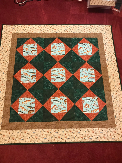 Fisherman's Lap Quilt/Cabin Quilts/Lodge Quilt/Father's Day Quilt/Man's Gift/Man Cave Quilt/Gift For Him/Gift Men/Throw Quilts Men