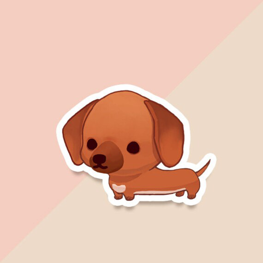 Vinyl Sticker Dachshund Red Tan Doxie