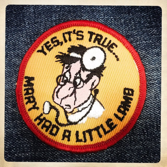 Yes, It's True... Mary Had A Little Lamb Round Patch Authentic Vintage 60S 70S Denim Hippy Hippie Boho Doctor
