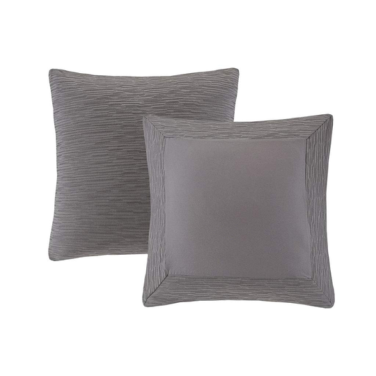 Hanae Cotton Blend Yarn Dyed Euro Sham Grey 26x26