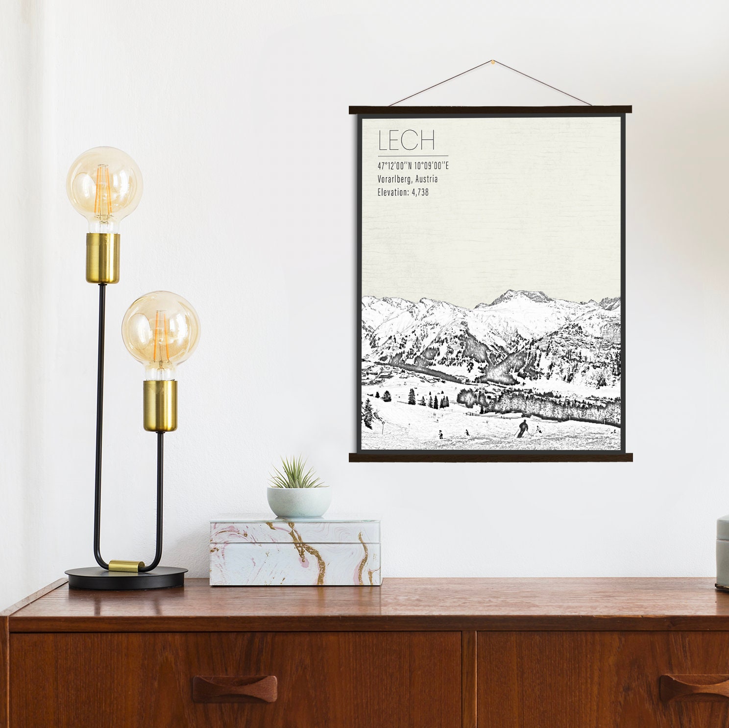 Lech Vorarlberg Austria Ski Resort Print | Hanging Canvas Of Printed Marketplace