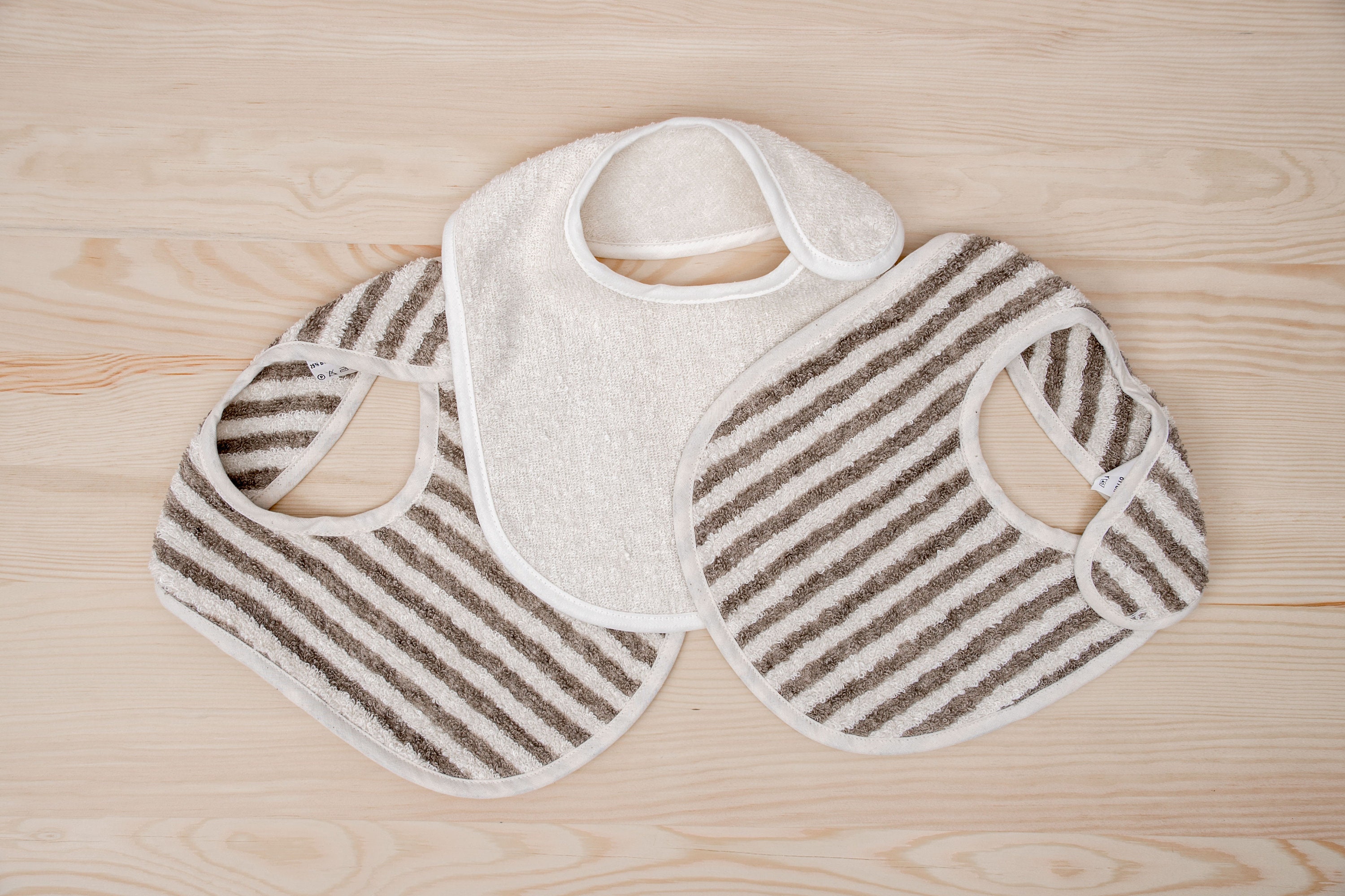 Linen/Cotton Blend Towel Bib. Unisex Terry Dribble Baby Shower Gift