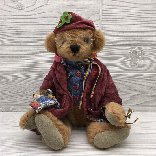 1987 Gorham Beverly Port Mohair Rainbow Pride Bear Jointed Plush