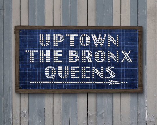 Uptown Bronx Queens Metal Subway Sign Free Shipping