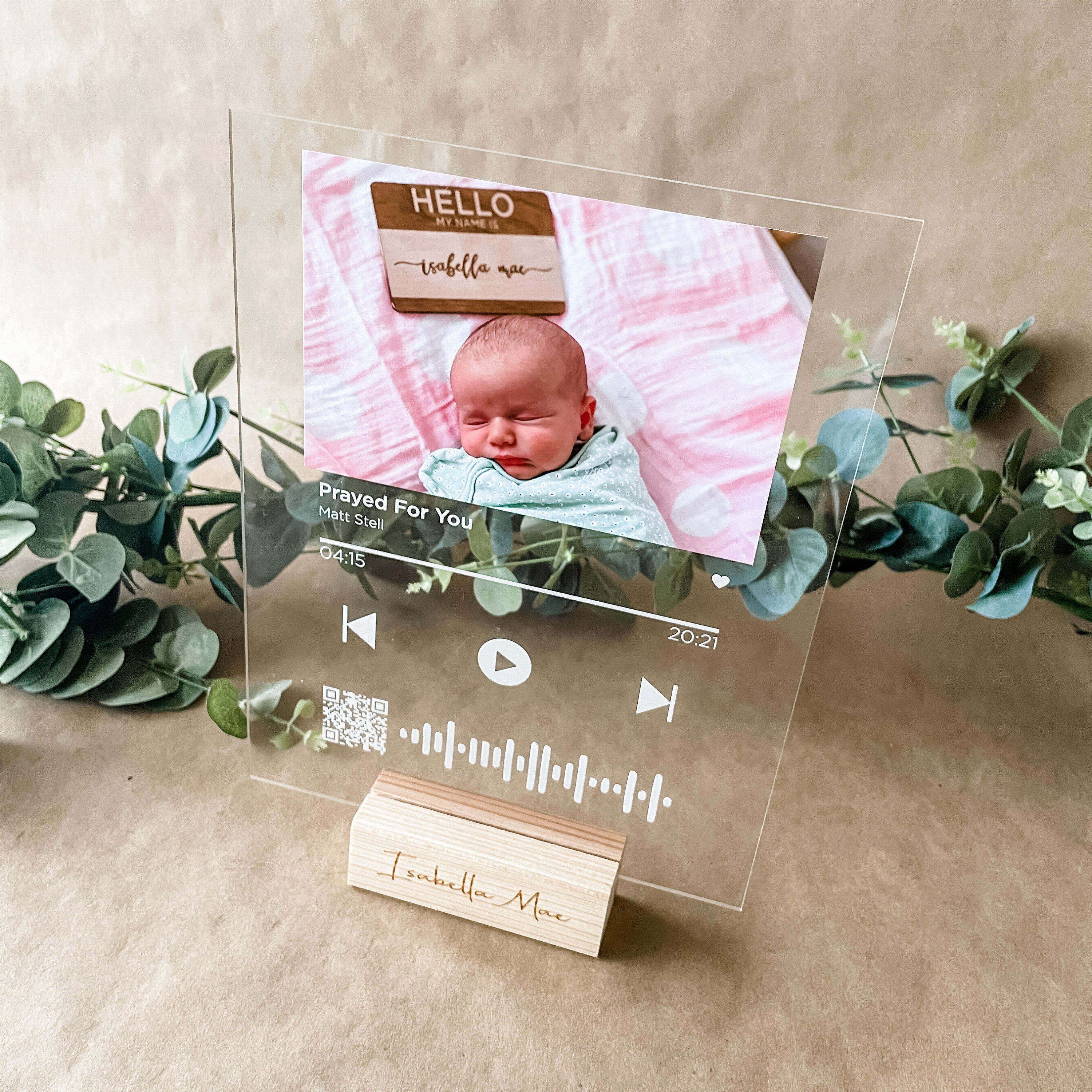 Qr Code Song Plaque, Scannable Music Acrylic Custom Anniversary Gift, Christmas Gift