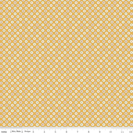 Sale Cook Book Bubbles C11767 Daisy - Riley Blake Designs Lori Holt Dots Dotted Flowers Quilting Cotton Fabric