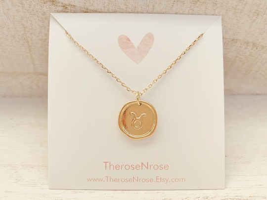 Libra Necklace - Zodiac Coin Medallion Necklace- Astrology Sign- Gold Star Jewelry- Vintage Constellations Birthday Gifts
