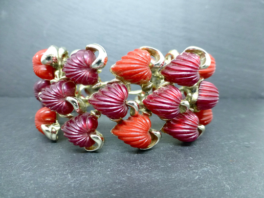 Lisner Style Raspberry & Wine Bracelet
