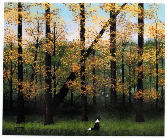 Border Collie Dog Early Fall Autumn Art Print Of Todd Young Painting