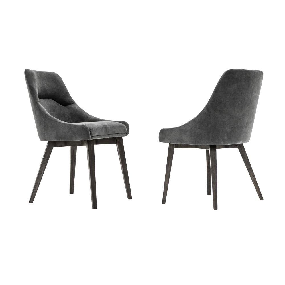 Armen Living Lileth Contemporary/Modern Polyester/Polyester Blend Upholstered Dining Side Chair (Wood Frame) in Gray | LCLHCHTGRV