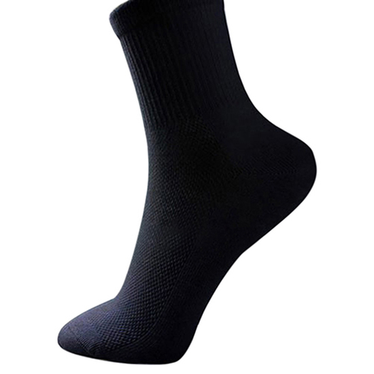 5 Pairs Men Business Breathable Socks Thermal Soft Cotton Blended Casual Sport Sock - black