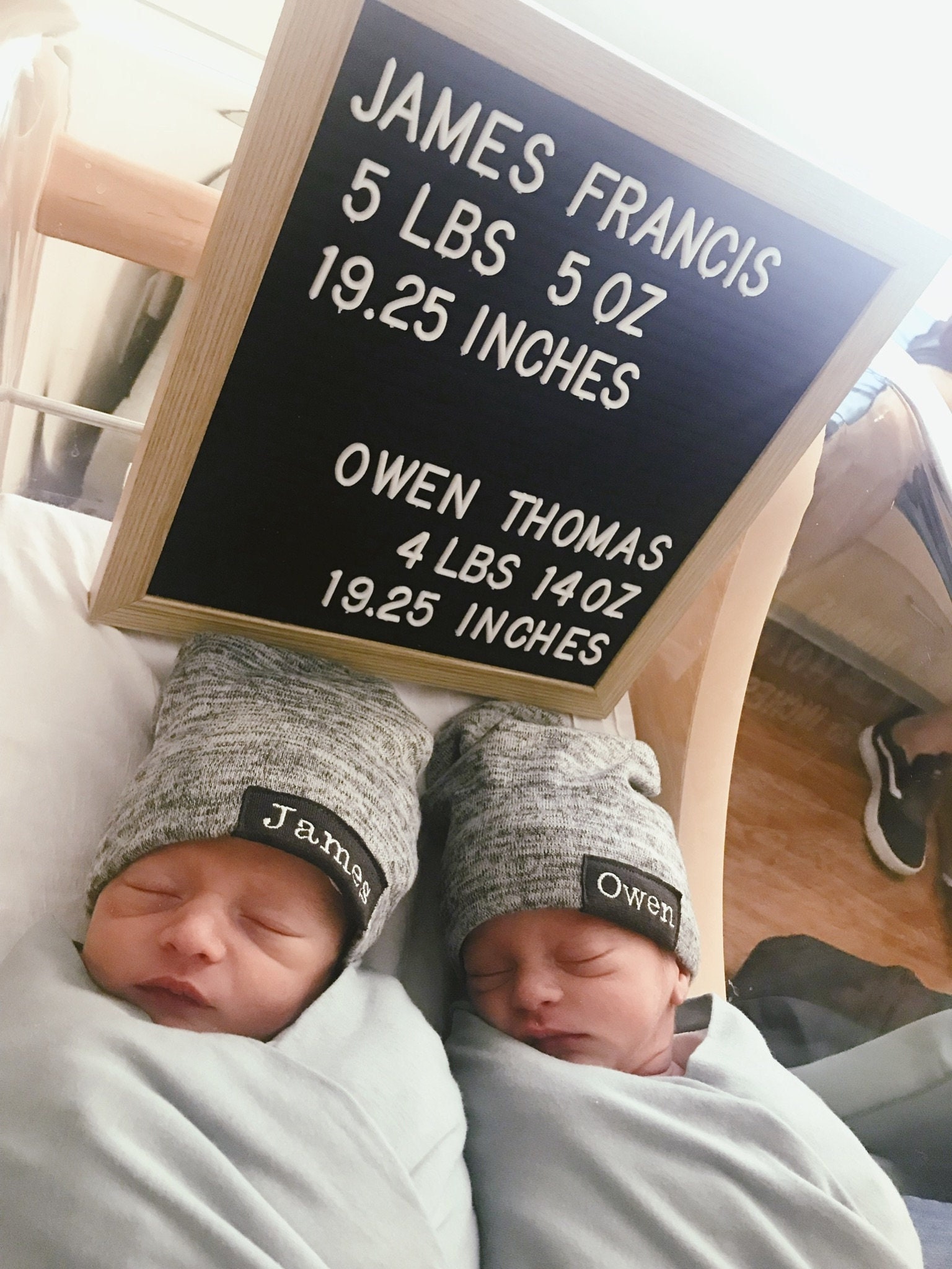 Newborn Slouch Beanie in Blended Light Gray Sweater Knit