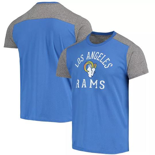 Men's Majestic Threads Royal/Gray Los Angeles Rams Field Goal Slub T-Shirt, Size: XL, LAR Blue