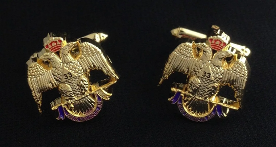 Scottish Rite 33rd Degree Eagle Cuff Link Set