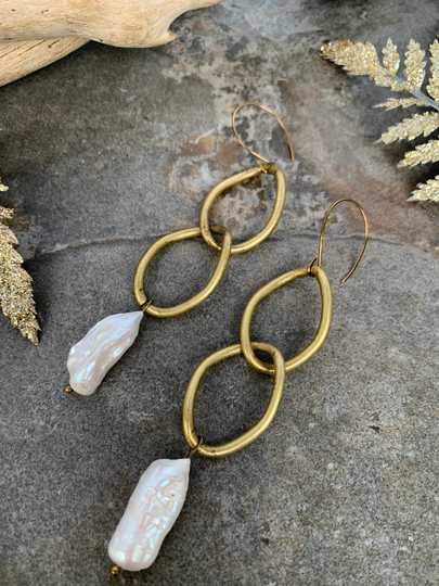 stylish Pearl Dangle Earrings