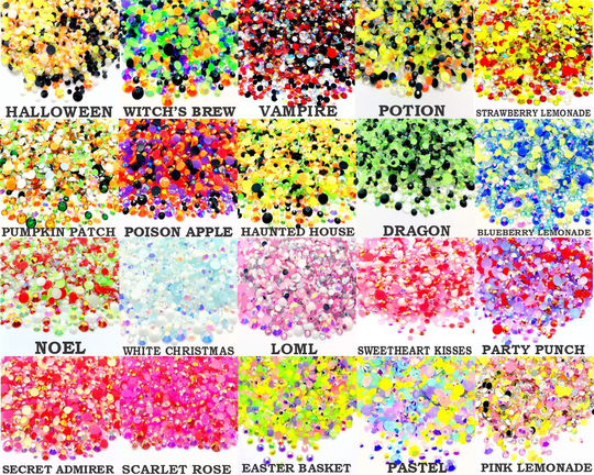 Bulk Blend Mixes Rhinestone Mix 3/4/5/6mm 2 Ounce Jar Flatback Jelly Resin Rhinestones Mixed Sizes, Pretty Mixes, Diy Deco
