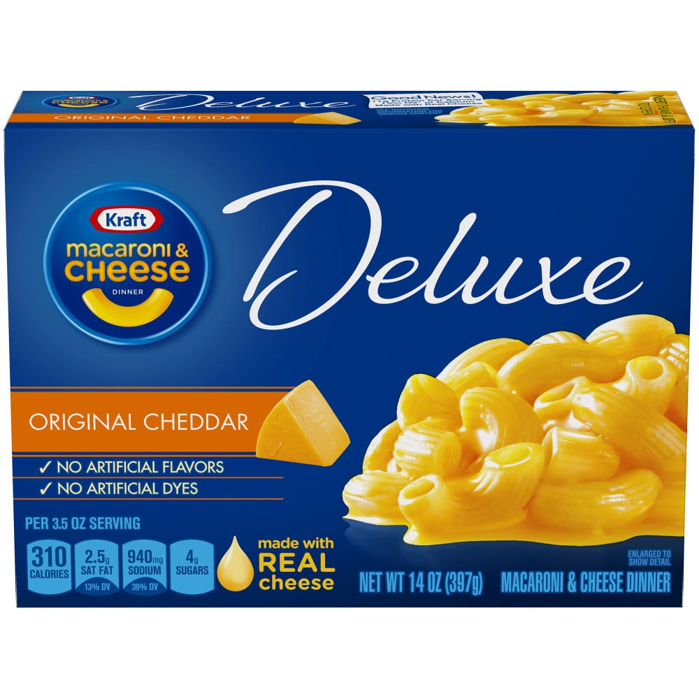 Kraft Deluxe Original Cheddar Macaroni & Cheese Dinner - 14 oz