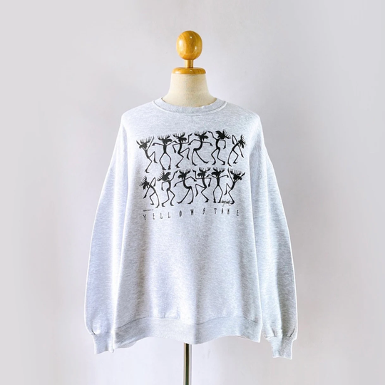 90S Yellow Stone Deer Nature Sweatshirt | Size 3xl