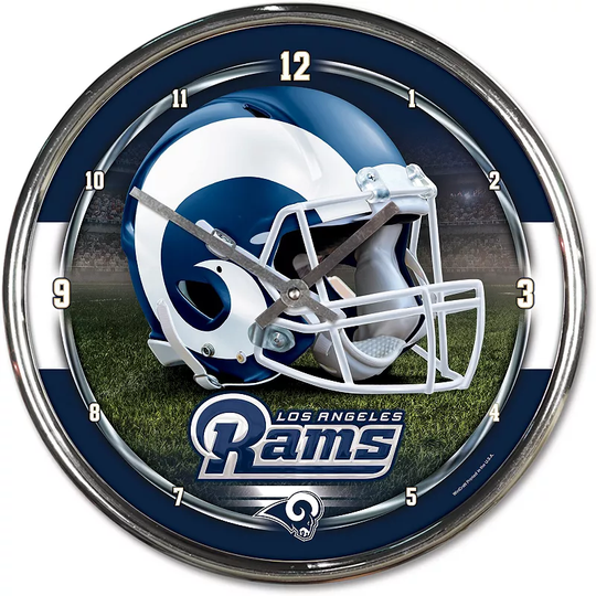 WinCraft Los Angeles Rams Chrome Wall Clock, Multicolor