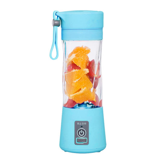 380ml Electric Mini Fruit Juicer Cup USB Smoothie Maker Blender Shaker Bottle - blue