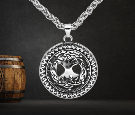 Tree Of Life Yggdrasil Stainless Steel Viking Necklace, Norse Jewelry, Energy Spiritual Luck Wiccan Jewelry