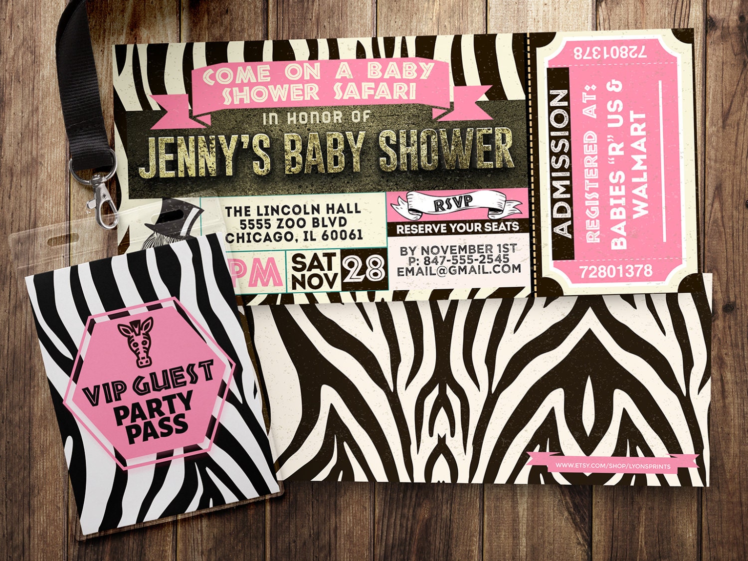 Ticket Invitation, Safari, Baby Shower, Zoo, Animal Print, Animals, , Safari Birthday, Animal Print Invite, Safari Invitation