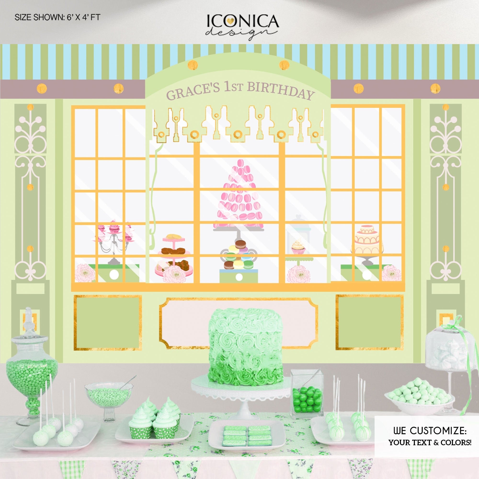 Patisserie Backdrop, French Party Banner, Bake Shop Digital File Or Printed Banner