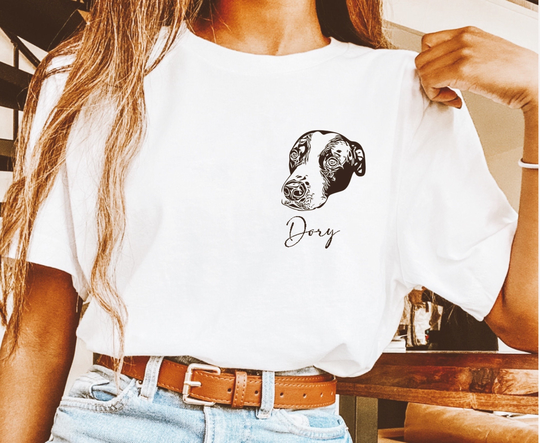 Custom Unisex T Shirt With Dog Face | Personalized Portrait Photo Gift