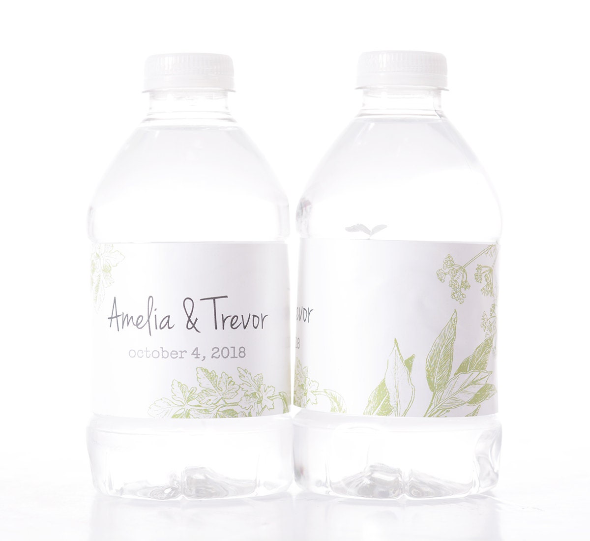 Garden Wedding Water Bottle Labels - Floral Design Stickers For Weddings Waterproof #wdiw-230