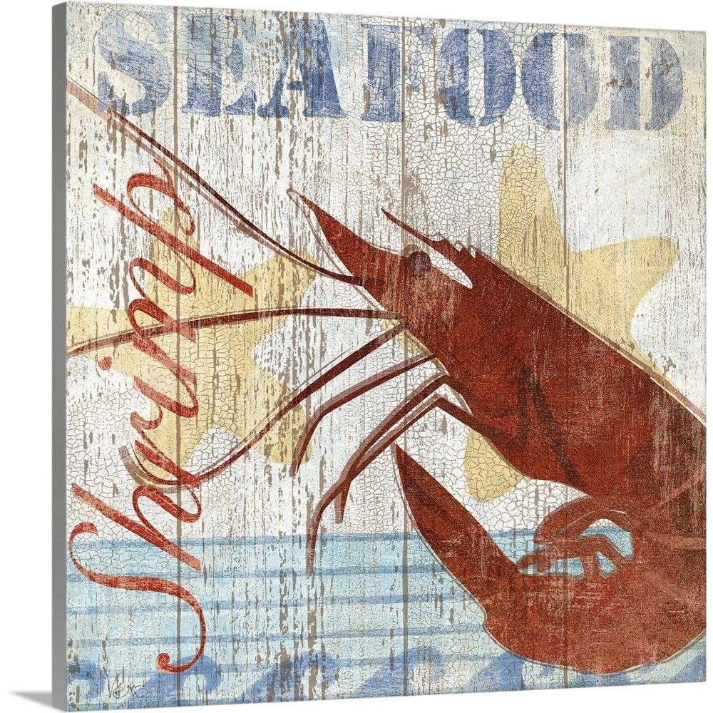 GreatBigCanvas Seafood IV by Veronique Charro 16-in H x 16-in W Abstract Print on Canvas | 1927025-24-16X16