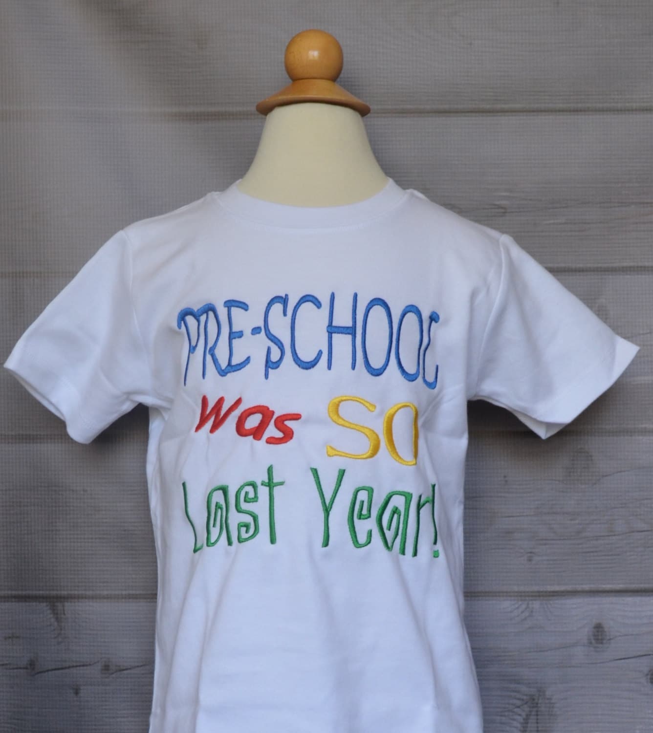 Personalized Pre School Was So Last Year Applique Shirt Or Bodysuit Girl Boy