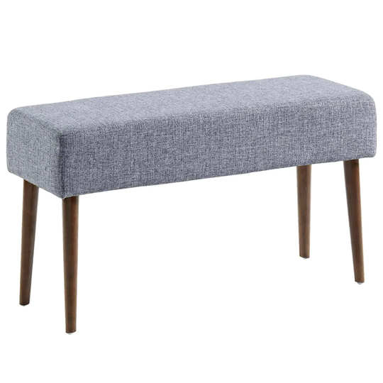 Worldwide Homefurnishings Midcentury Grey Blend Accent Bench 31.5-in x 11.75-in x 17.75-in Polyester in Brown | 401-194GY