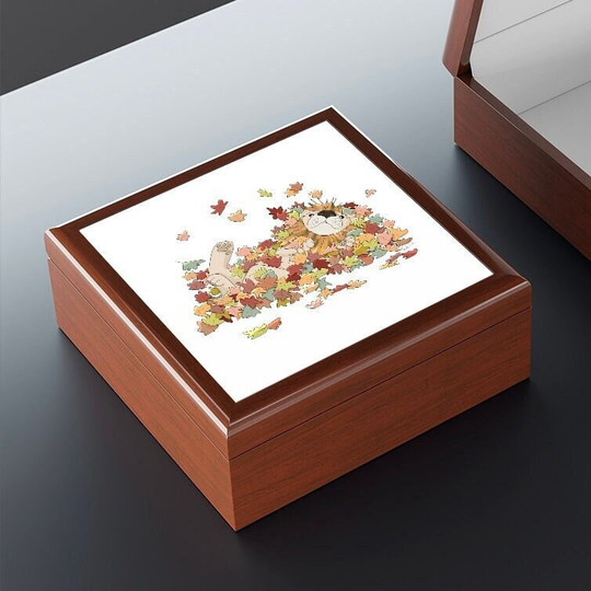 Lion Jewelry Box, Treasure Wooden Keepsake Trinket Box