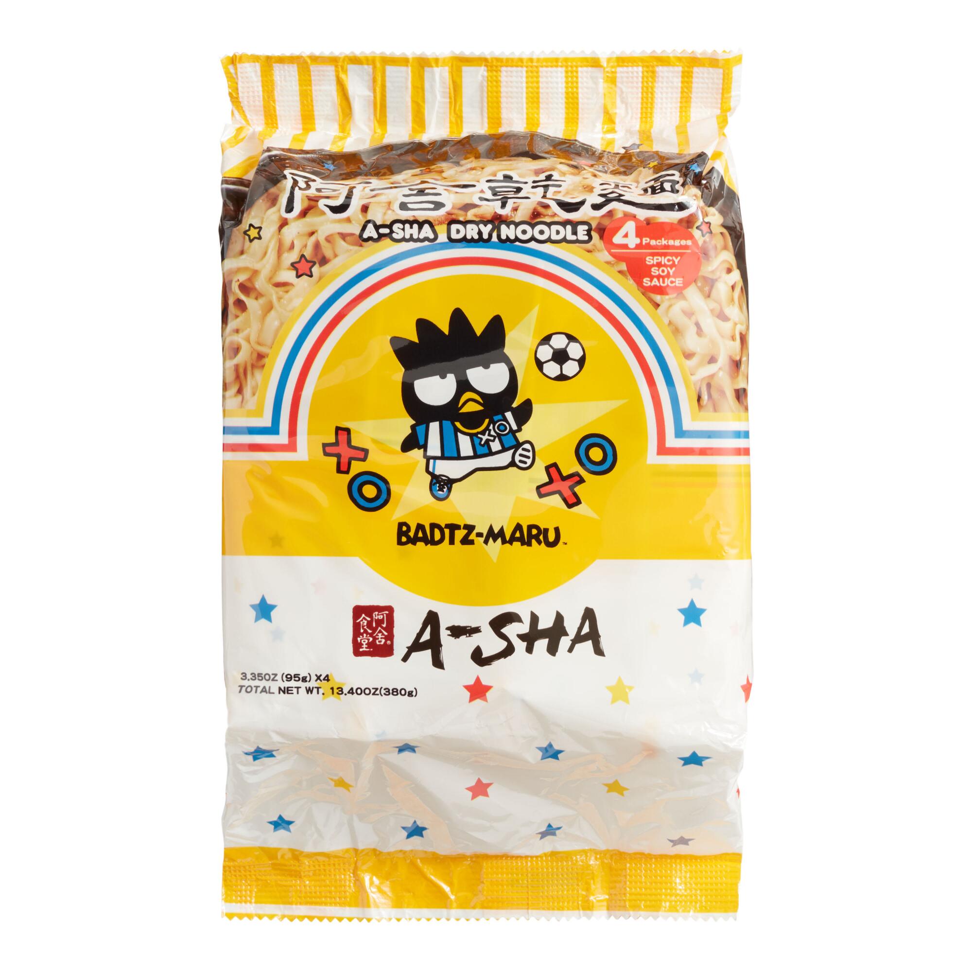 A-Sha Badtz Maru Spicy Soy Sauce Ramen Noodles 4 Pack by World Market