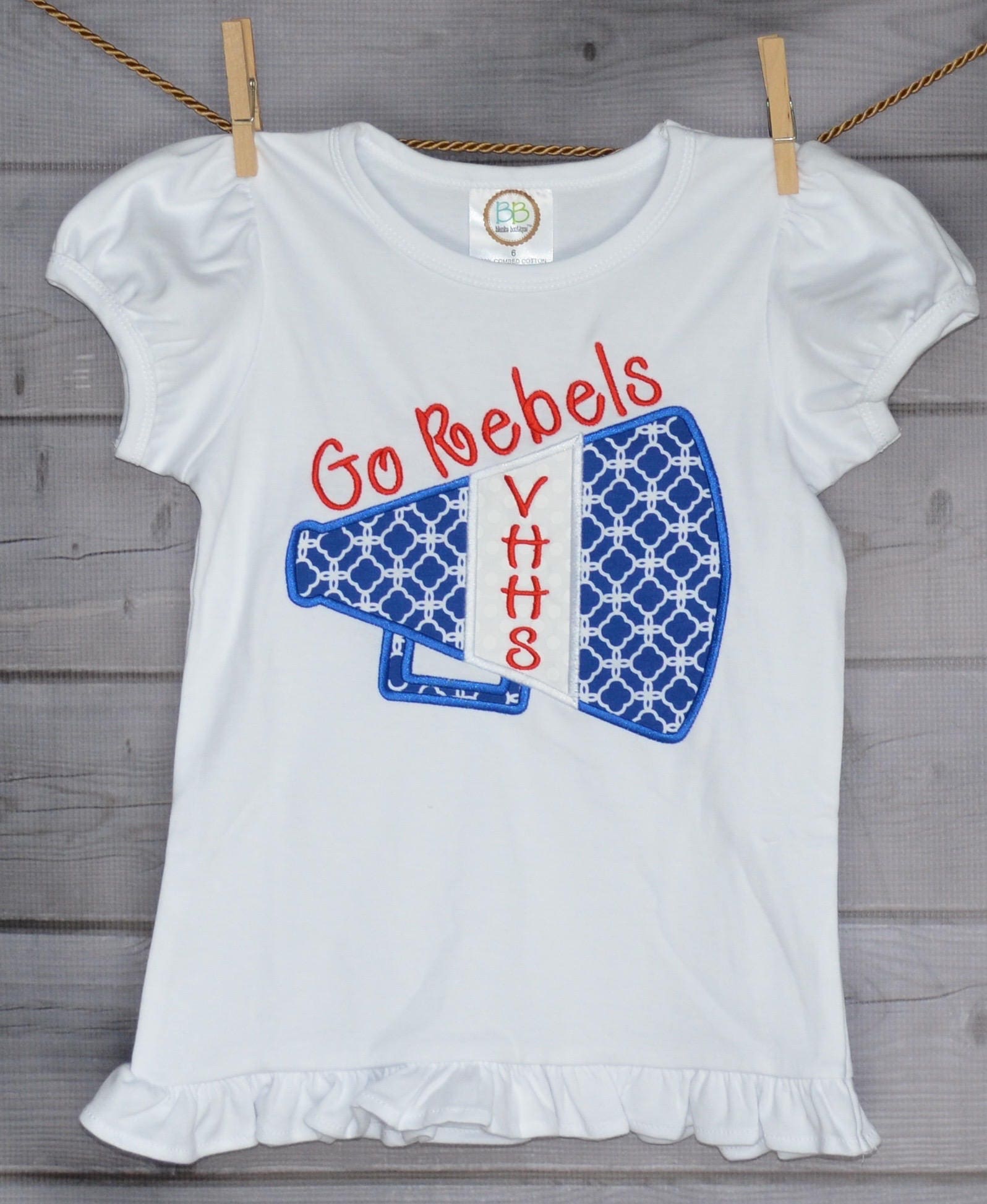Personalized Megaphone Applique Shirt Or Bodysuit