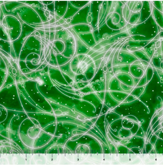 Christmas Fabric, Green Blender Fabric Whirlwind Collection By Qt Holiday Yardage & Fat Quarters Available