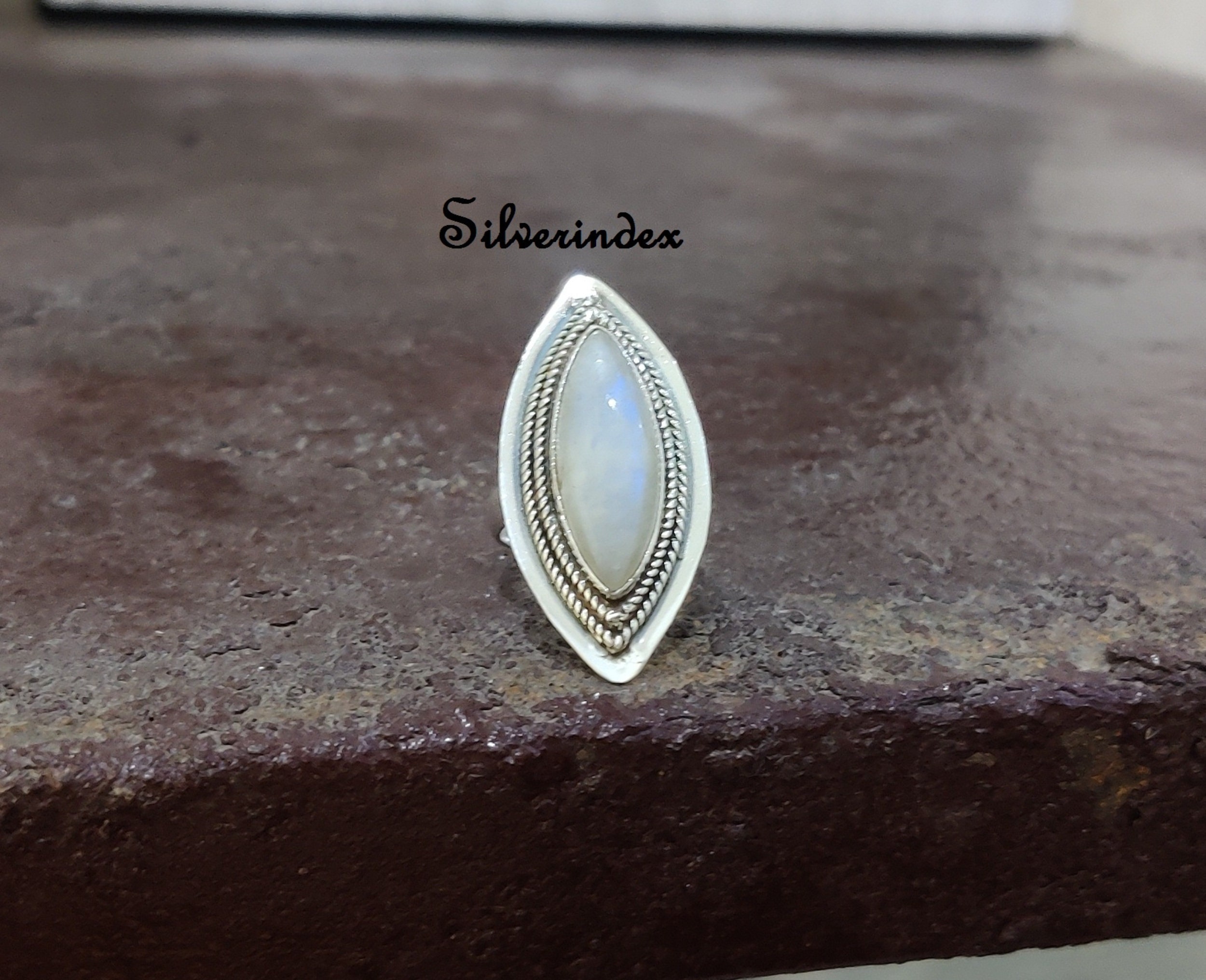 Moonstone Ring, 925 Silver Sterling Designer Gemstone Gift Handmade Women Boho Engagement Ring