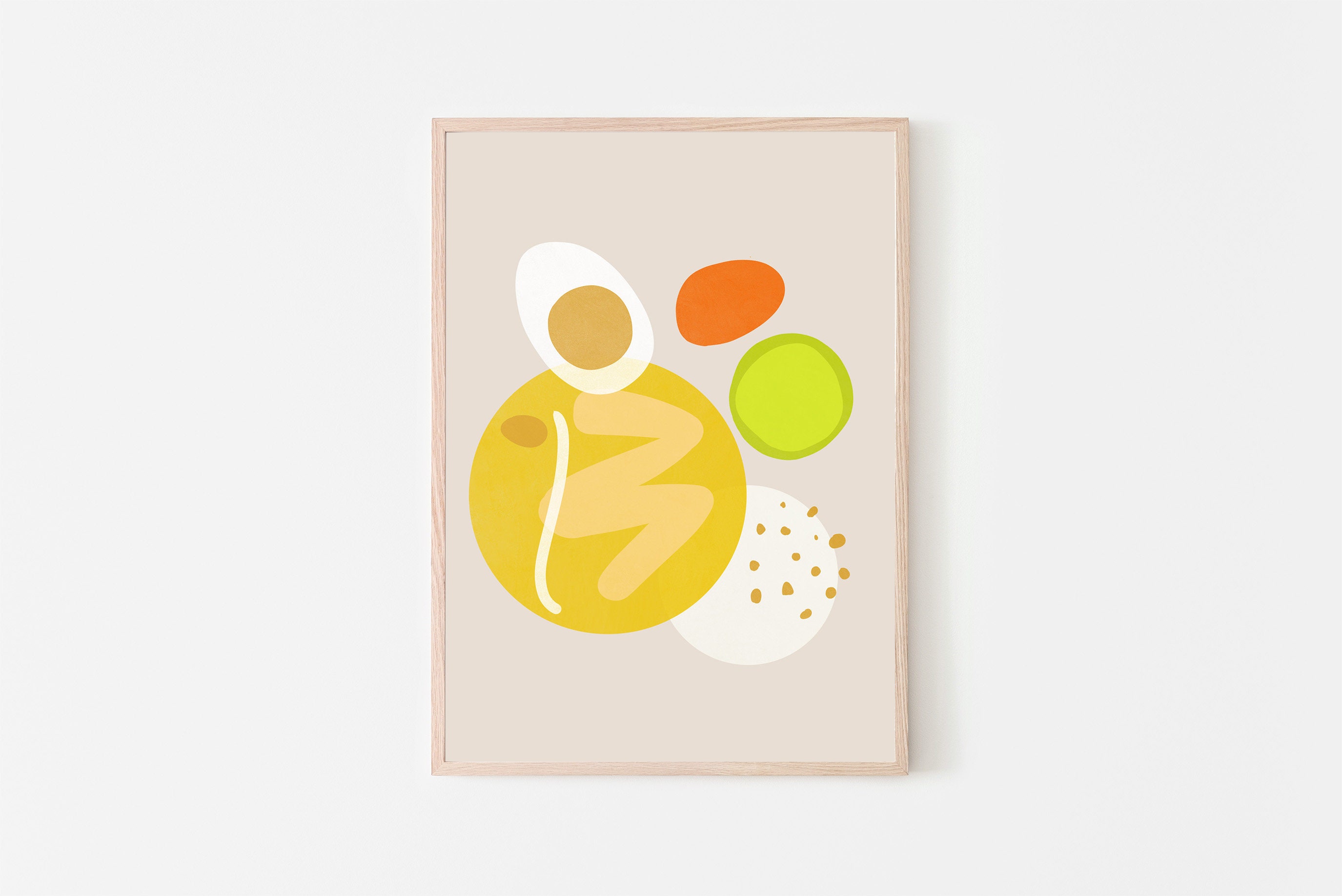 Soto Ayam Modern Art, Indonesian Chicken Noodle Soup Food Giclee Print, Fine Art Paper Home Kitchen Decor For The Lover