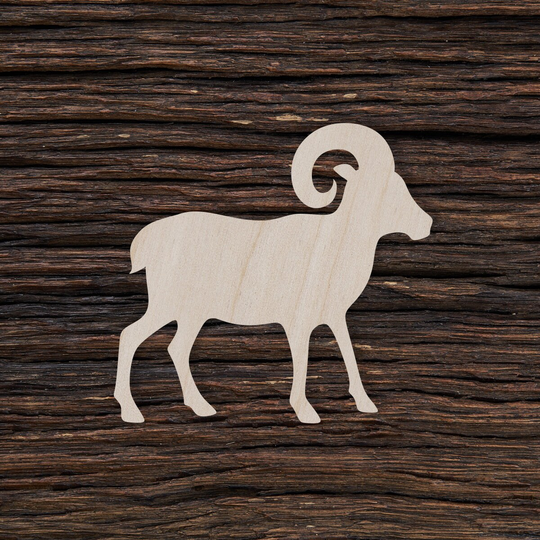 Wooden Ram For Crafts & Decorations - Magnet Cut Out Shape
